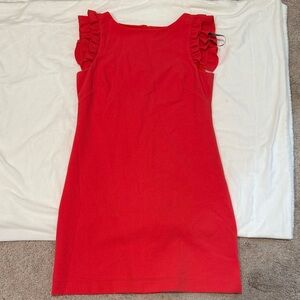 Vince Camuto Vibrant Red Dress with Ruffle Detail
